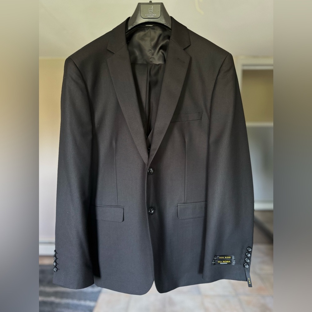 Via Roma Mens Black Suit